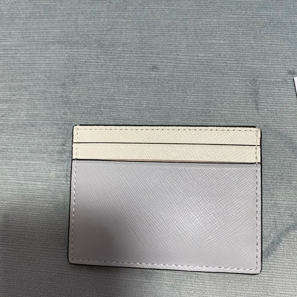 kate spade Two-Tone Gray and Cream Card Holder